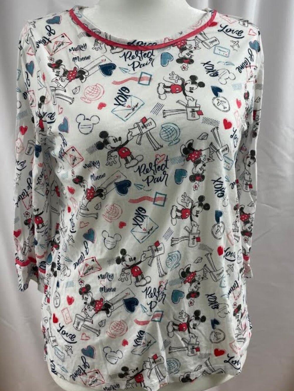 Disney Parks Mickey and Minnie Valentine's "Lovecard" Pajama Shirt